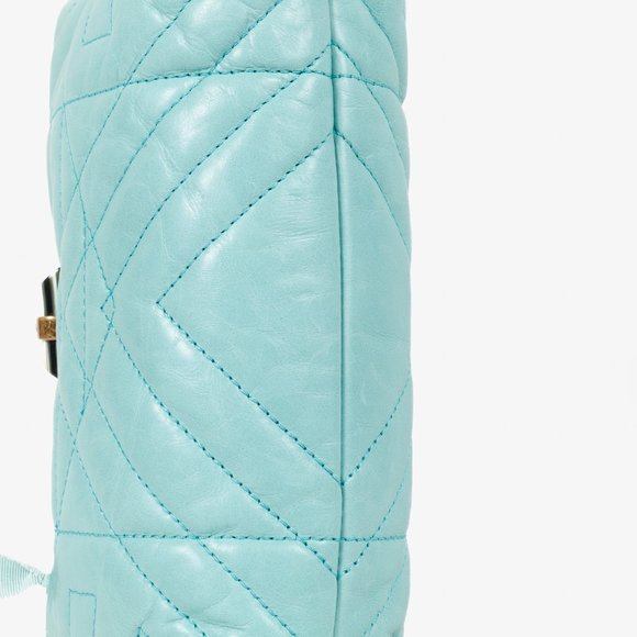 Lanvin Quilted Teal Leather Happy Crossbody Handbag - Picture 6 of 15